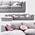 MABAY Vosart Modular Sofa with Sleeper and Multiple Upholstery Options 3D model small image 1