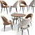 Sleek Modern Dining Chairs Set 3D model small image 1