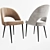 Sleek Modern Dining Chairs Set 3D model small image 2