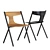 Sleek Plywood Stackable Chair 3D model small image 1