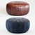 Vintage Moroccan Leather Pouf - Hand Tooled 3D model small image 1