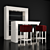 Compact Mini Bar with 2 Stools 3D model small image 1