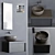 Ceramica Cielo Multiplo Set 5: Modern Wall-mounted Vanity Unit with Shui Washbasin & Arcadia Mirror 3D model small image 1