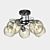 Sleek Metal and Glass Ceiling Chandelier 3D model small image 2