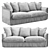 Charcoal Gray Livingston Sofa 3D model small image 3