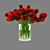 Elegant Red Rose Vase 3D model small image 1