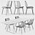 Modern Echoes Dining Set: Table & Kasuka Chair 3D model small image 2