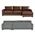 Luxury Maxwell Leather Sectional: High-Detailed 3D Model 3D model small image 1