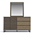 Modern Three-Drawer Dresser with Mirror 3D model small image 2