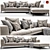 Sleek Michel Sofa: Modern Luxury 3D model small image 1