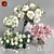 Elegant Peony Concrete Glass Vases 3D model small image 1