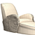 Gilded Angel Wing Chair: Luxurious Ottoman Armchair 3D model small image 3