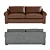 Luxury Leather Sofa in Restoration Hardware Style 3D model small image 3