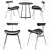 Title: Elegant Café Chair Set 3D model small image 1