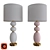 Frosted Glass & Brass Lilah Lamp 3D model small image 1