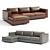 Restoration Hardware Maddox Leather Chaise: High-Detailed 3D Model 3D model small image 1