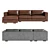 Restoration Hardware Maddox Leather Chaise: High-Detailed 3D Model 3D model small image 3