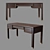 Luxurious Eichholtz Brown Oak Desk 3D model small image 1
