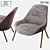 Metal and Fabric Chair: LoftDesigne 2113 Model 3D model small image 1