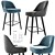 Sleek 375 Walter Knoll Counter Stool 3D model small image 1