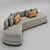 Modern Luxury 3-Seater Sofa 3D model small image 1