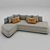Modern Luxury 3-Seater Sofa 3D model small image 2