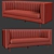 Luxe Limestone Velvet Harper Sofa 3D model small image 3