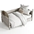 Elegant Zoe Daybed with Luxurious Accessories 3D model small image 1