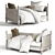 Elegant Zoe Daybed with Luxurious Accessories 3D model small image 2