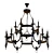 Suerte Brown SP12+6 Pendant Chandelier 3D model small image 2