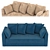 Garda Decor Velvet Sofa 3D model small image 2