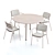 Kettal Village Round Dining Set 3D model small image 1