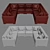Crate & Barrel 6-Piece Ventura Loveseat 3D model small image 3