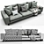 Plush Comfort: Sherman 3 Seater 3D model small image 2