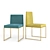 Chic Meridiani Plinto Table & Rider Chairs 3D model small image 3