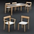 Modern Teka Dining Set - Luxury Design 3D model small image 1