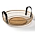 Eco-Friendly Bamboo Round Serving Basket 3D model small image 1