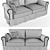 Vintage Provans Sofa, 2-Seater 3D model small image 3