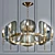 Smoked Lucite Disc Chandelier 3D model small image 1