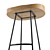 Retro Revival Oak & Iron Stools 3D model small image 2