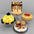 Delicious Orange Cake Assortment 3D model small image 1