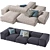 Luxury Living Divani Sofa Set 3D model small image 1