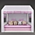 Montessori House Bed with Friends Safari Canopy 3D model small image 1