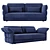 Elegant Cierre Eva Due Sofa 3D model small image 1