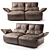 Koinor Easy: Sleek Leather Sofa 3D model small image 1