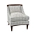 Elegant Velvet Armchair 3D model small image 1