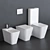 Hide Ceramica: Designer Close-Coupled Toilet 3D model small image 1