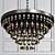 Cosmic Bronze Glass Chandelier 3D model small image 1