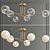 Elegant Brass 6-Light Chandelier 3D model small image 1