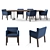 RH Morgan Blue Dining Set 3D model small image 1